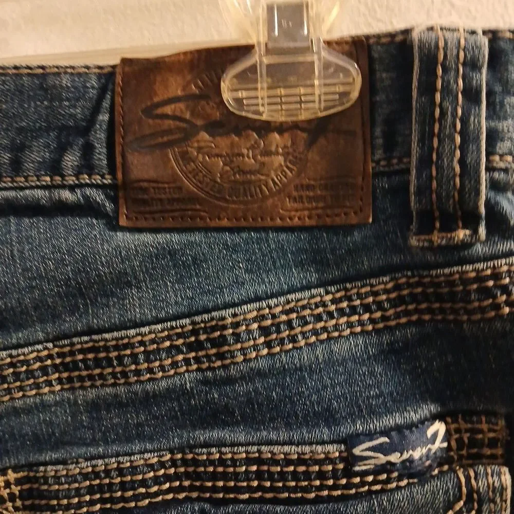 Seven 7 Mens Straight Jeans Premium Denim Blue size 32 W X 30 L 26 Inseam